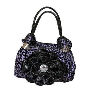Boutique Purple Leopard Rhinestone Shoulder Bag